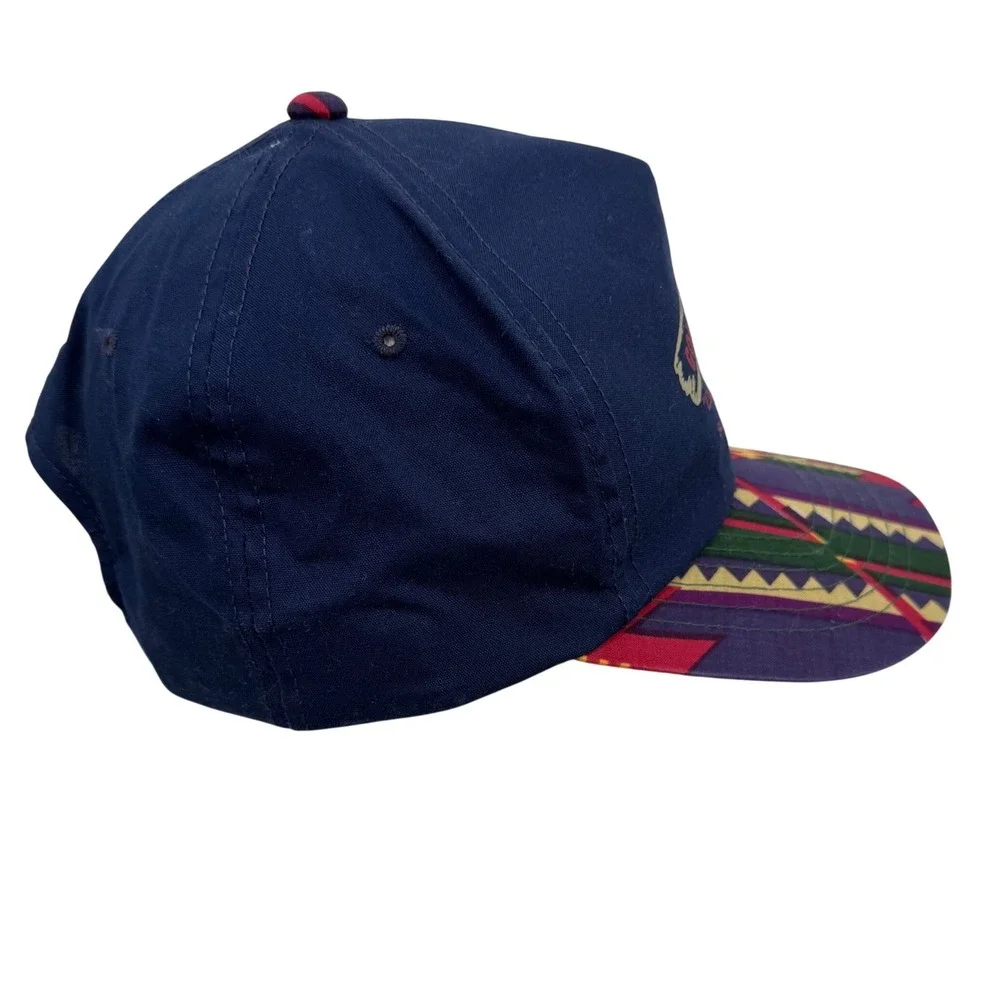 Vintage Golden Belt Feeders Trucker Hat Navy Southwestern Tribal Brim Snapback